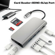 8in1 Type-C Card Reader Multi-Port Hub Charger Adapter USB HDMI