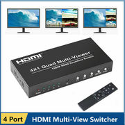 1080P HDMI 4x1 Quad Multi-viewer Converter PIP Seamless Switcher Remot